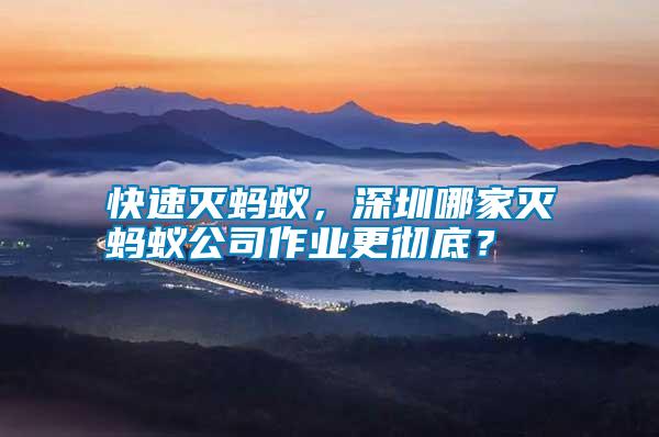 快速滅螞蟻，深圳哪家滅螞蟻公司作業(yè)更徹底？