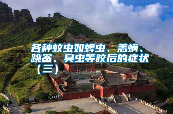 各種蚊蟲如蜱蟲、恙螨、跳蚤、臭蟲等咬后的癥狀（三）