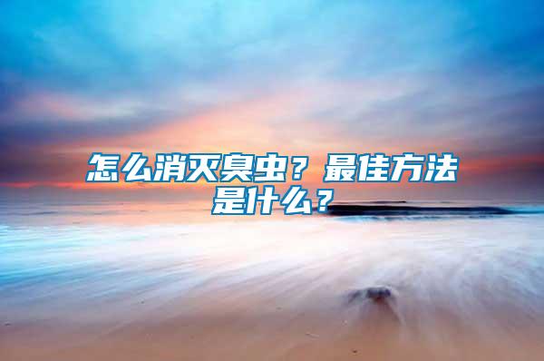 怎么消滅臭蟲？最佳方法是什么？
