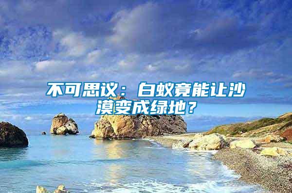 不可思議：白蟻竟能讓沙漠變成綠地？