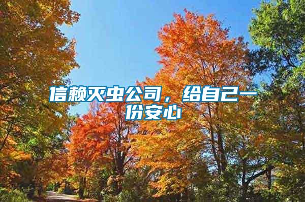 信賴滅蟲(chóng)公司，給自己一份安心