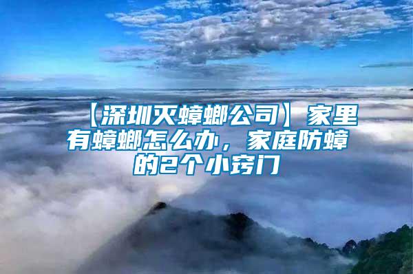 【深圳滅蟑螂公司】家里有蟑螂怎么辦，家庭防蟑的2個(gè)小竅門
