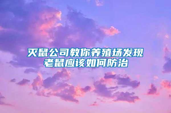 滅鼠公司教你養(yǎng)殖場發(fā)現(xiàn)老鼠應該如何防治