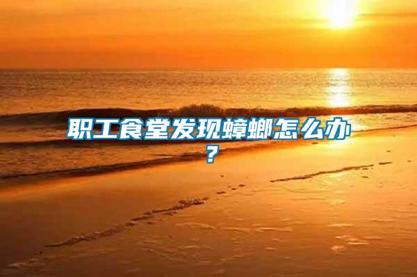 職工食堂發(fā)現(xiàn)蟑螂怎么辦？
