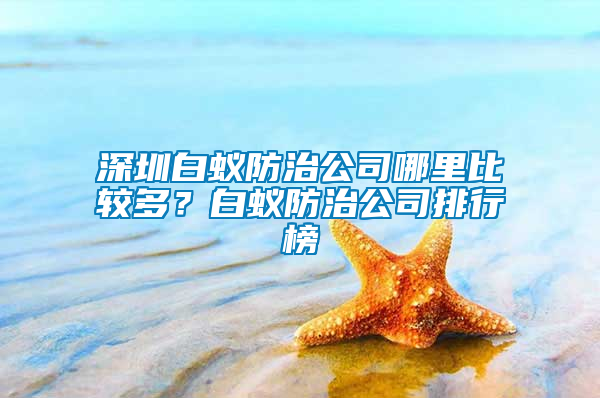 深圳白蟻防治公司哪里比較多？白蟻防治公司排行榜