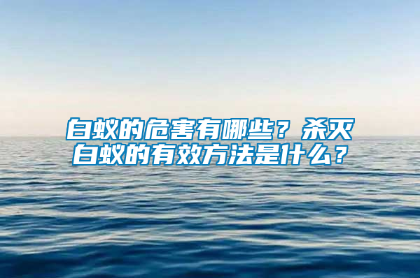 白蟻的危害有哪些？殺滅白蟻的有效方法是什么？